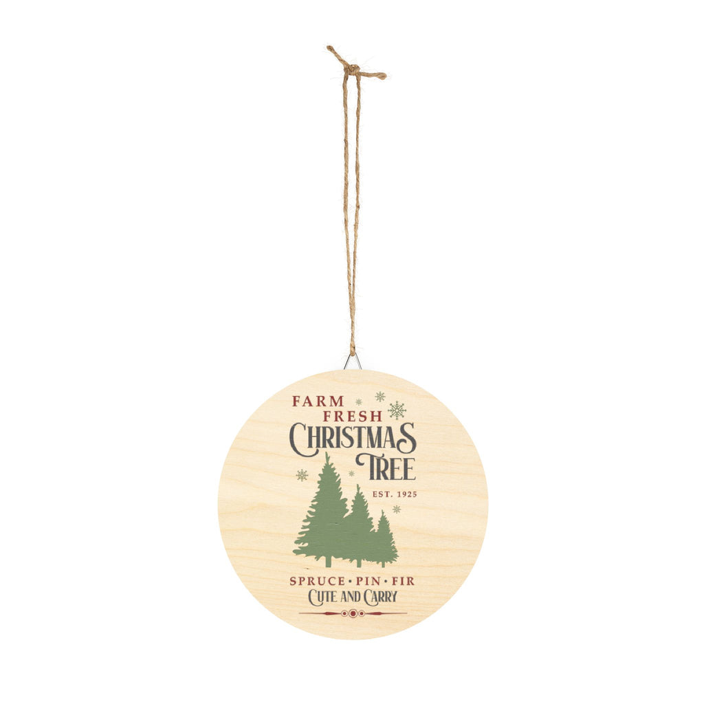 Christmas Tree Wood Sign Ornament – “Farm Fresh Christmas Tree” Rustic Holiday Decor