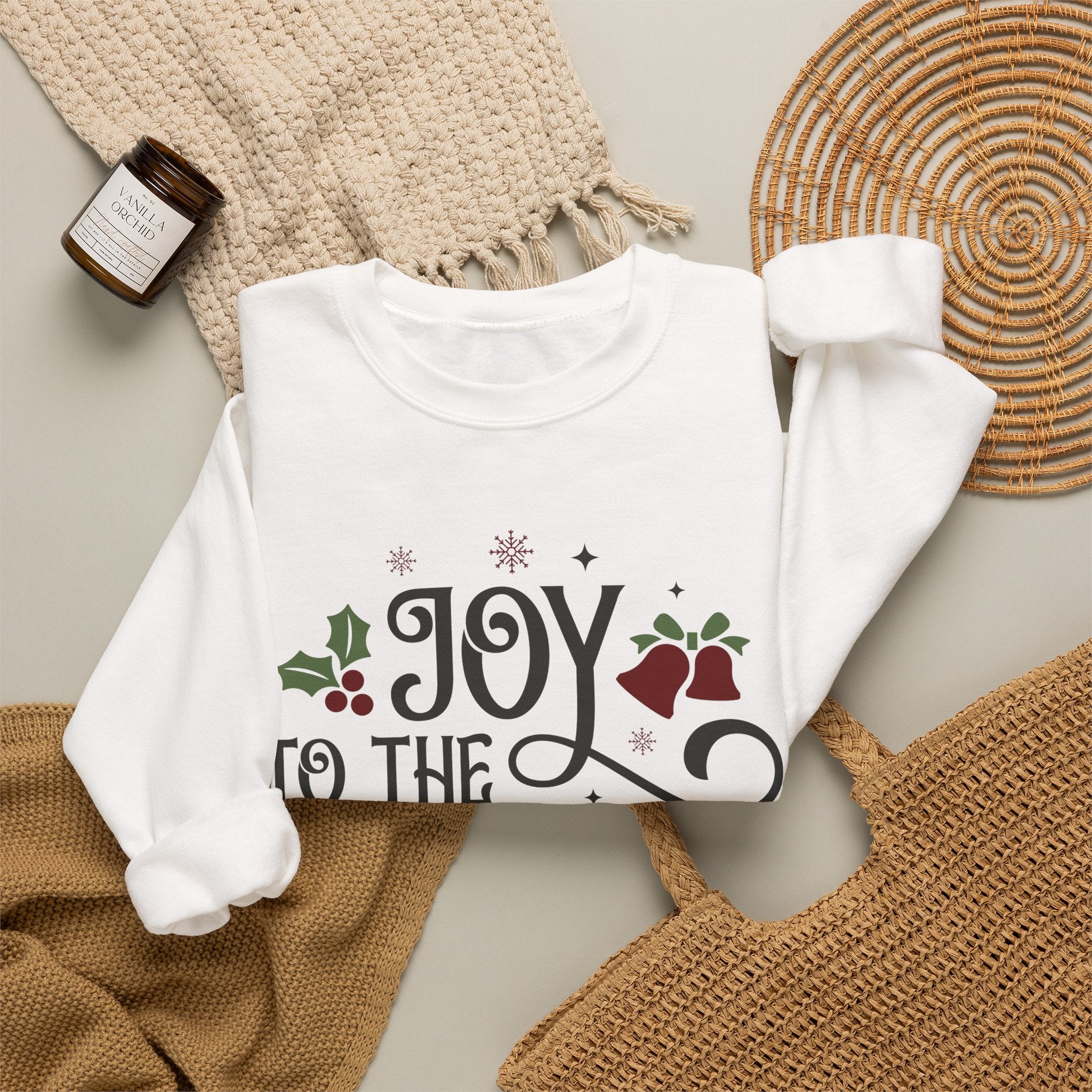 Joy to the World Crewneck Sweatshirt — Christmas Holiday Graphic Sweatshirt