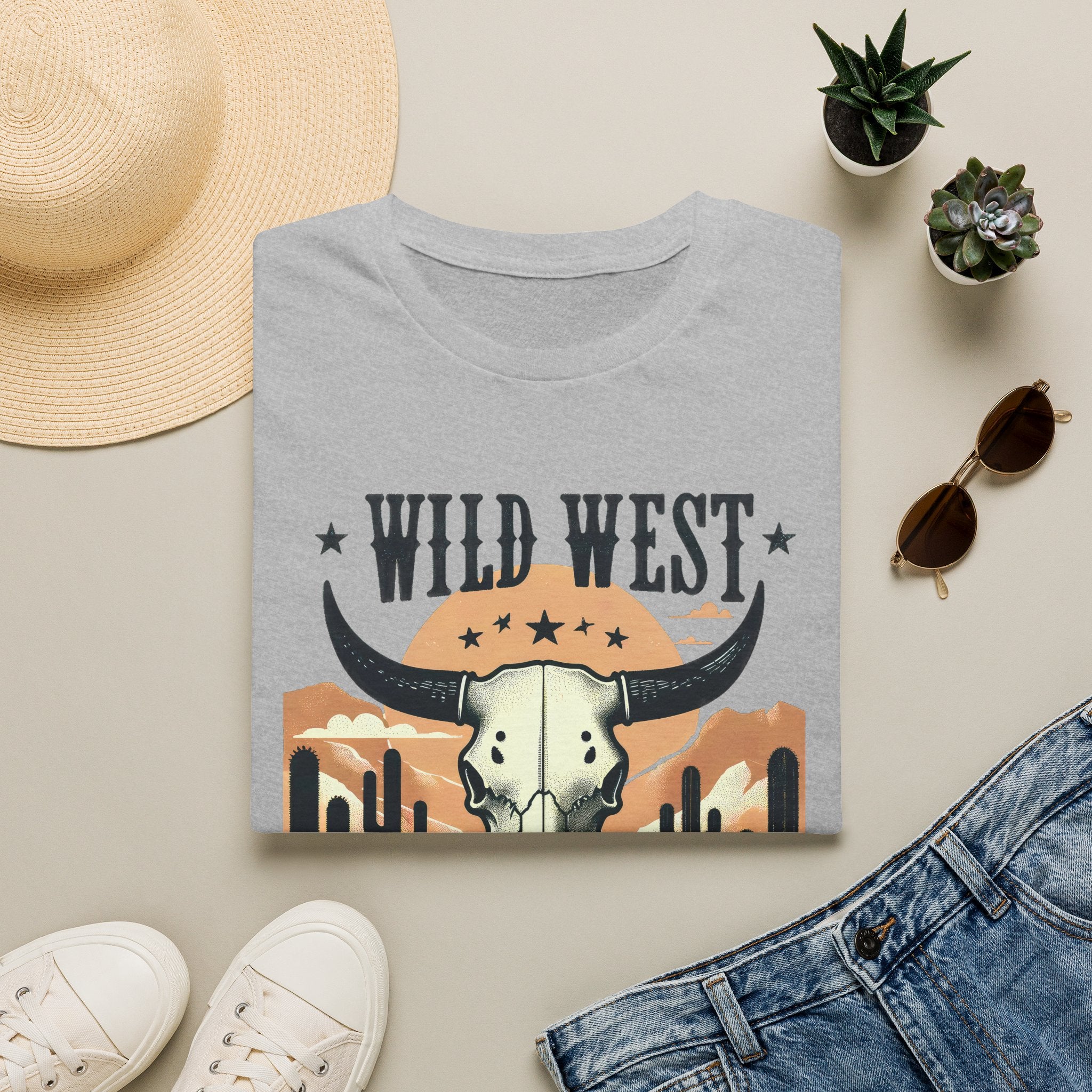 Wild West Skull T-Shirt — Southwestern Desert Cowboy Graphic Tee