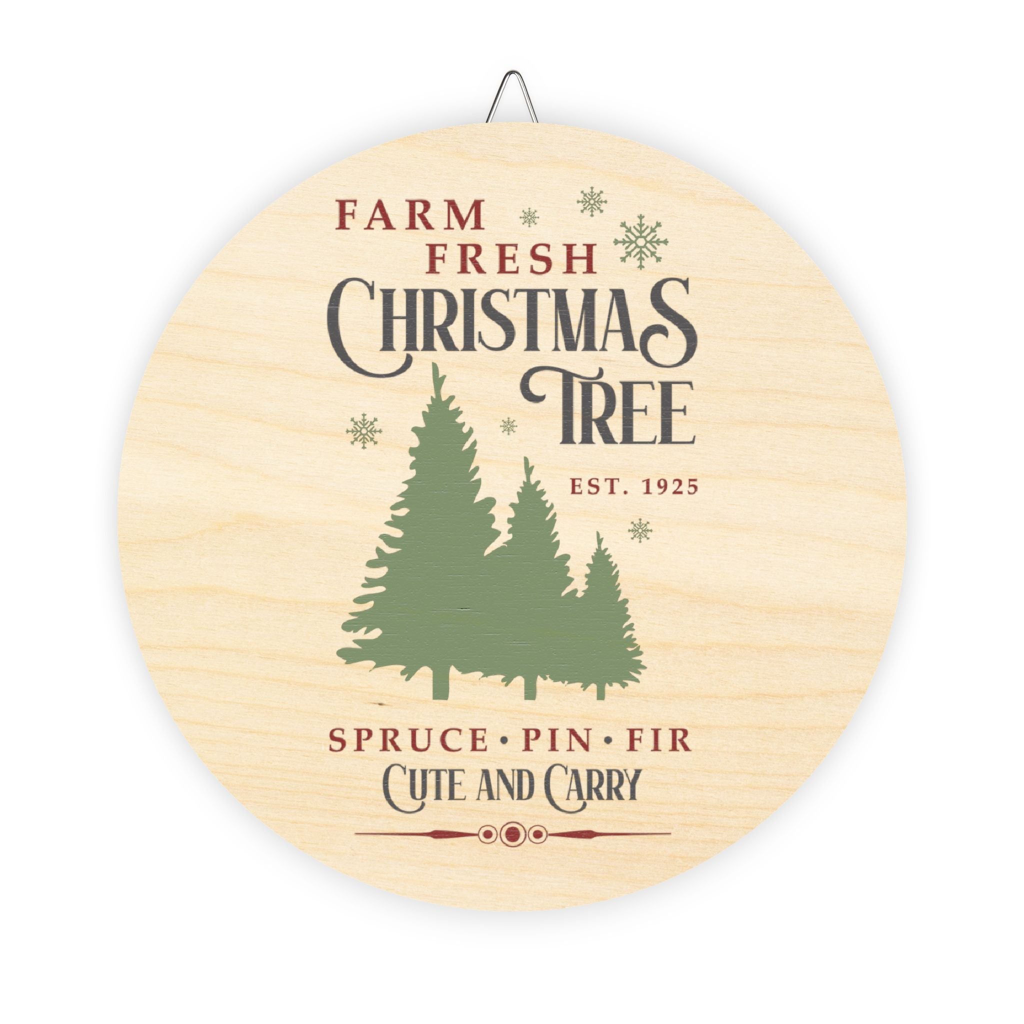 Christmas Tree Wood Sign Ornament – “Farm Fresh Christmas Tree” Rustic Holiday Decor