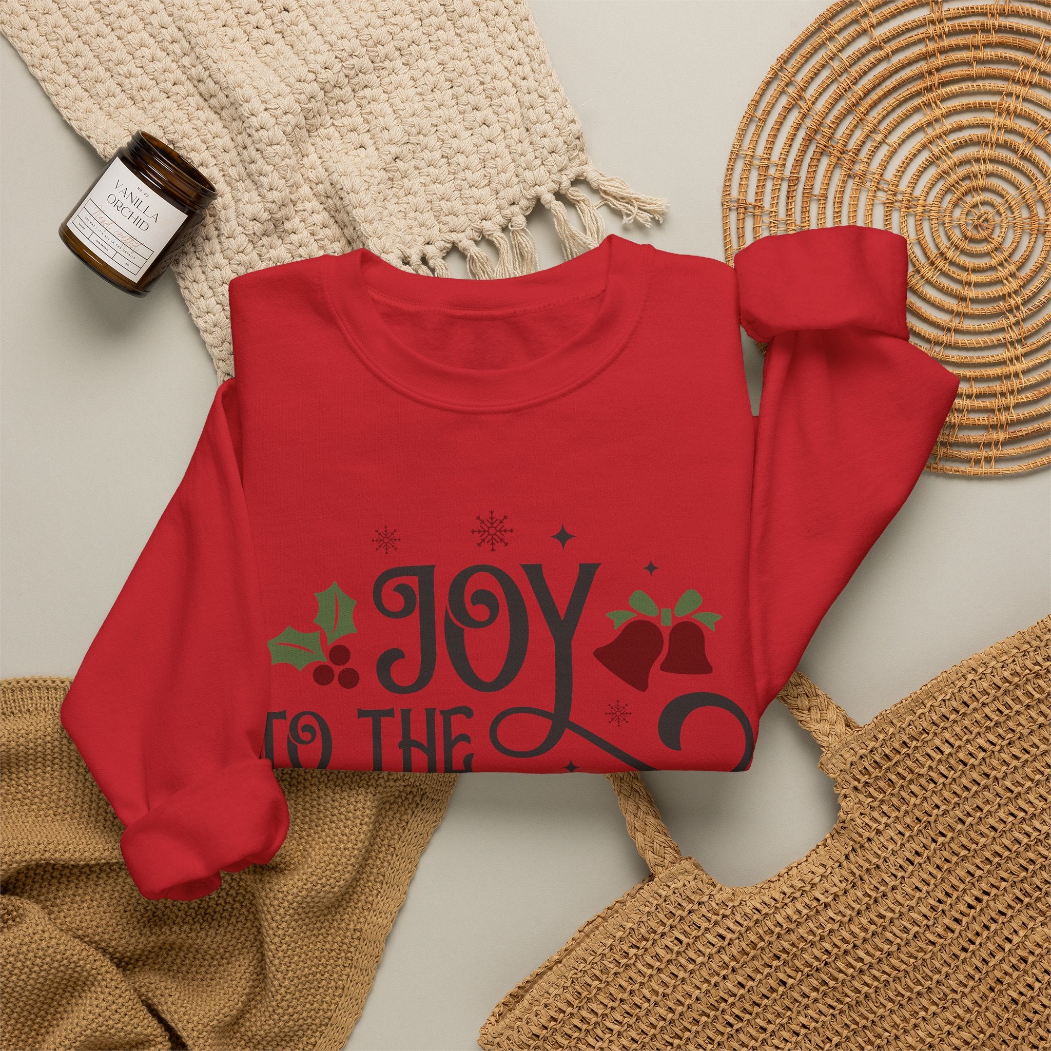 Joy to the World Crewneck Sweatshirt — Christmas Holiday Graphic Sweatshirt