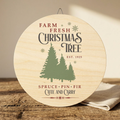 Christmas Tree Wood Sign Ornament – “Farm Fresh Christmas Tree” Rustic Holiday Decor