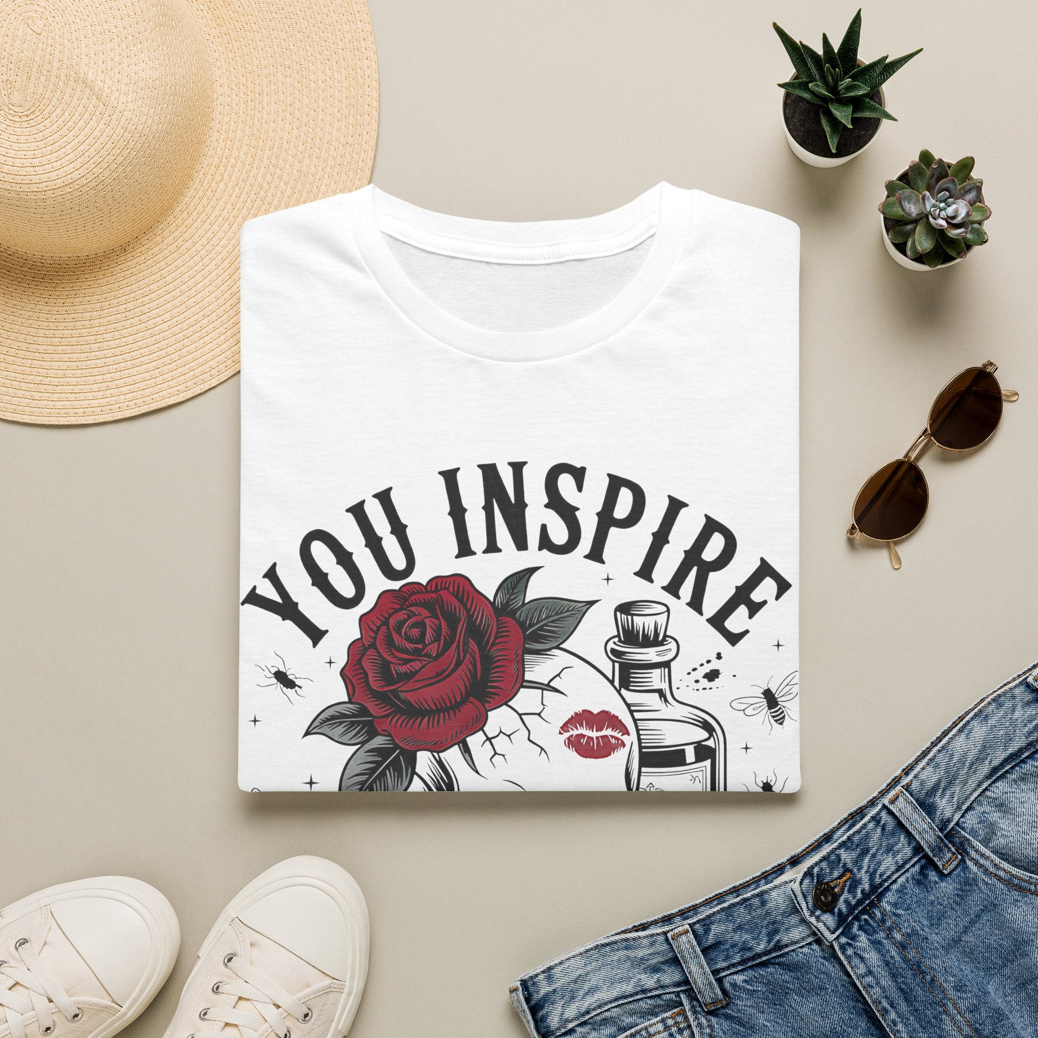 Skull Rose 'You Inspire My Inner Serial Killer' Graphic T-Shirt