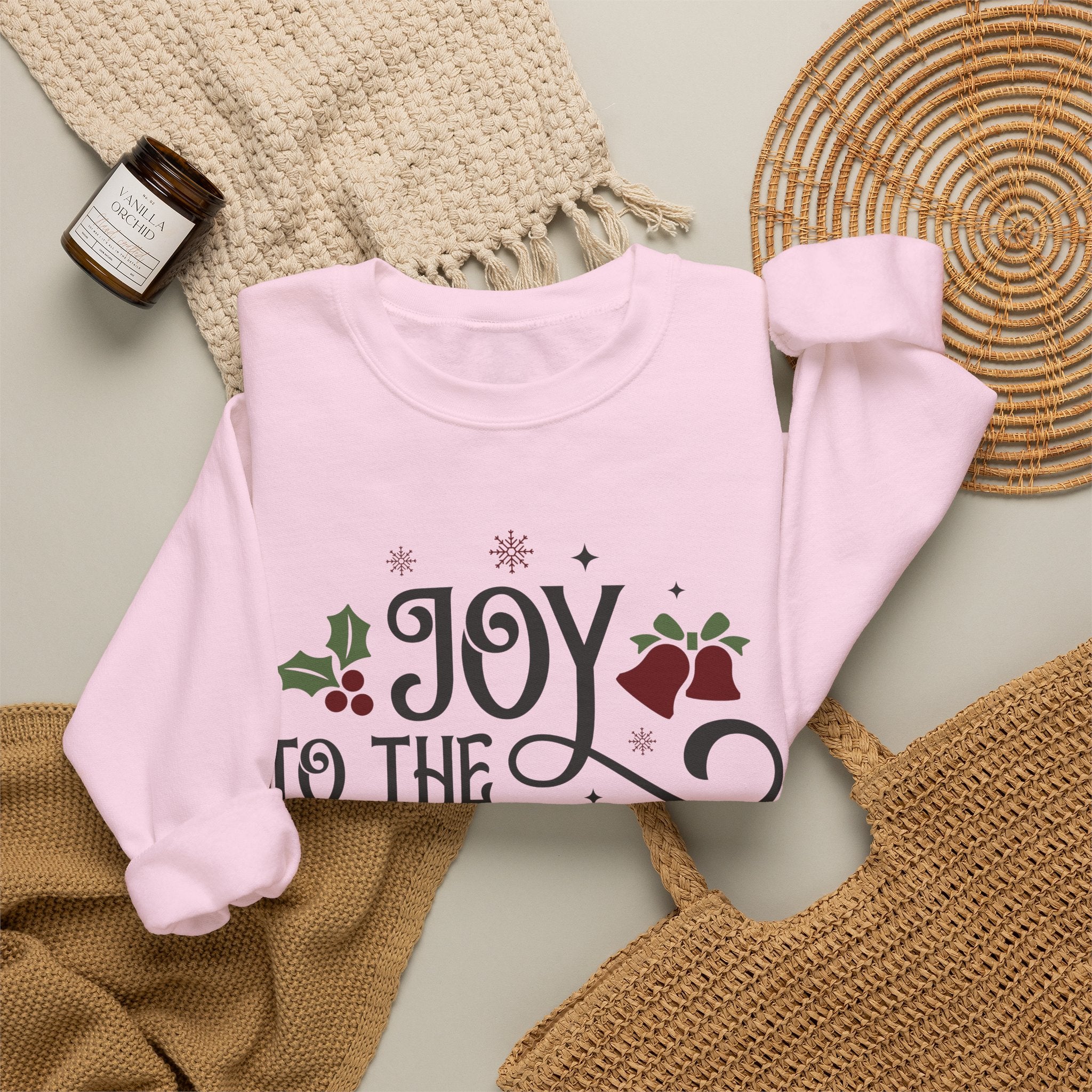 Joy to the World Crewneck Sweatshirt — Christmas Holiday Graphic Sweatshirt